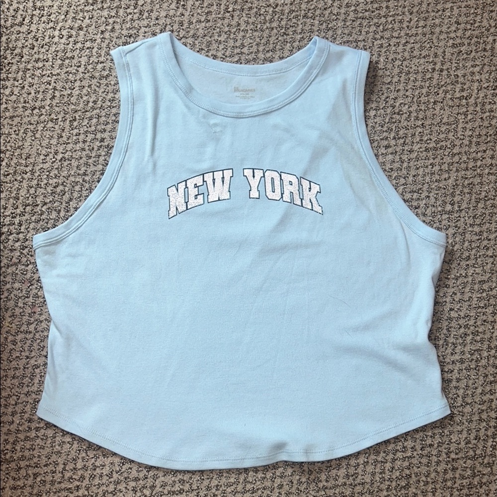 Light Blue NY Crop Top